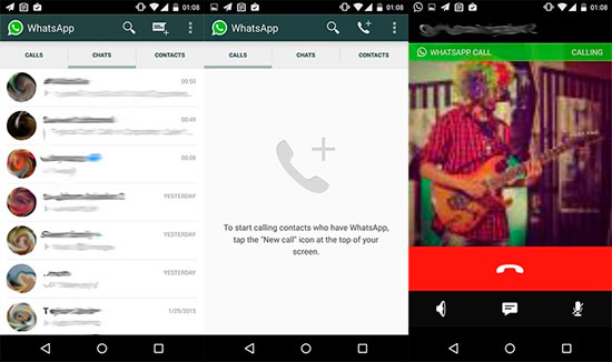 Звонки через WhatsApp на Android